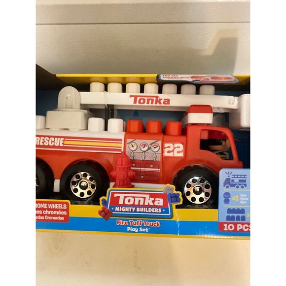 Tonka Mighty Builders Lights 'N Sounds Fire Tuff Truck Play Set - 10 pcs New - Picture 5 of 11